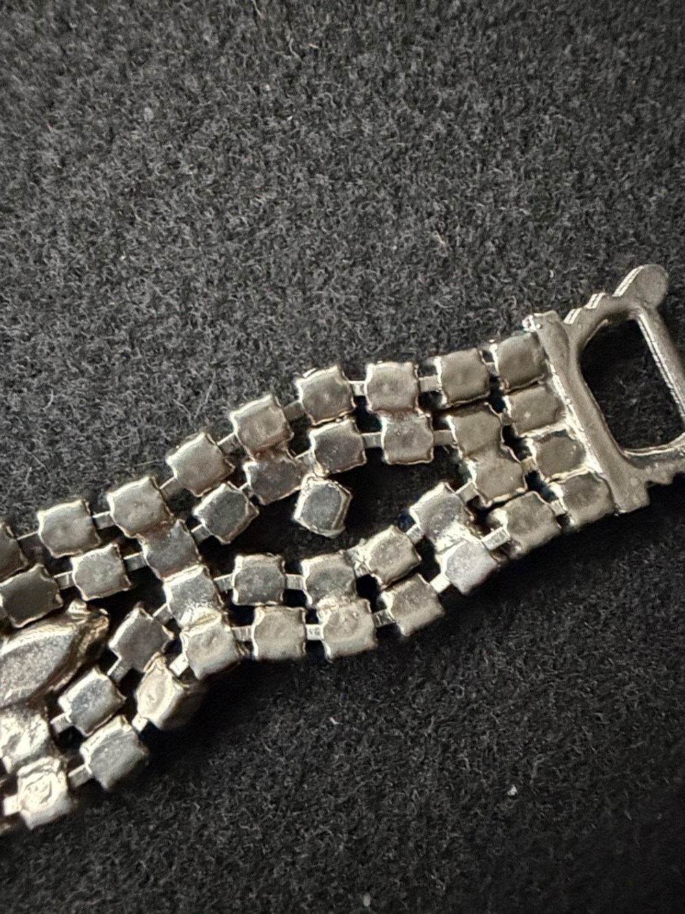 Vintage Rhinestone Tennis Bracelet - Silver Tone - Picture 6 of 6